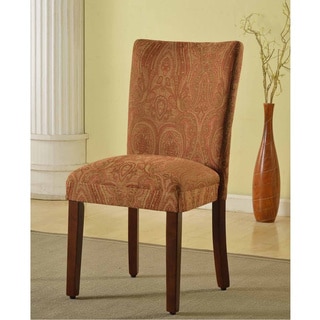 HomePop Classic Parson Red/ Gold Damask Fabric Dining Chair