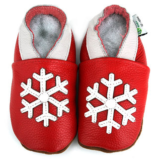 Snowflake Soft Sole Leather Baby Shoes
