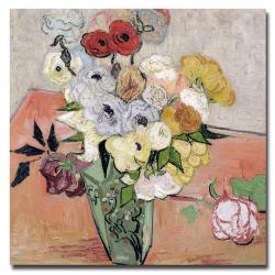 Vincent van Gogh, 'Roses and Anemones, 1890' Canvas Art