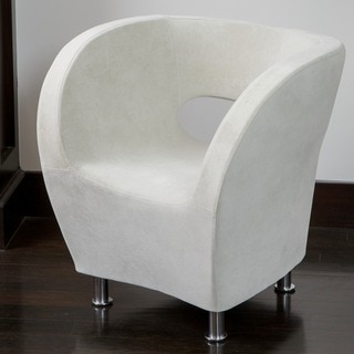 Modern Ivory Microfiber Accent Chair by Christopher Knight Home