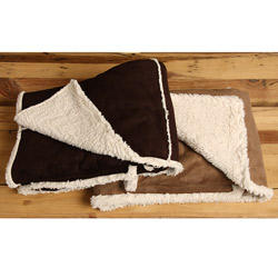 Shearling Faux Suede Reversible Throw