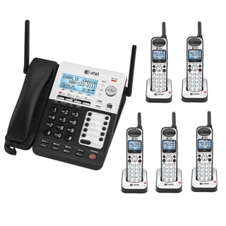 AT&T SB67118 4-Line Extendable Range Corded-Cordless Small Business Phone System with Five Phones
