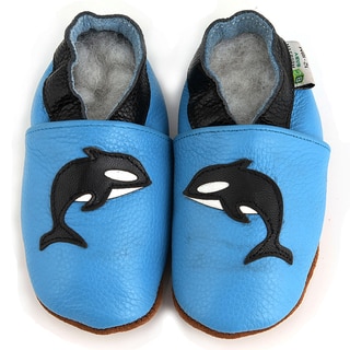 Orca Whale Soft Sole Leather Baby Shoes