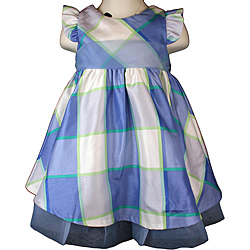 Rare Editions Infant Girl's Blue Plaid Party Dress
