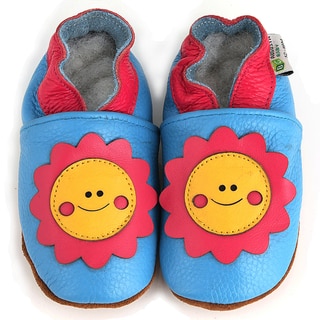 Smiley Flower Soft Sole Leather Baby Shoes