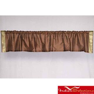 Brown Sari Fabric Decorative Valances (India) (Pack of 2)