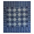 Handmade Batik Cotton 'Indigo Cross' Bedspread (Thailand)