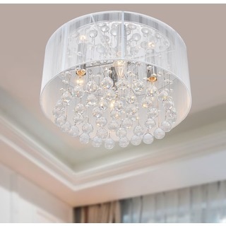 Silver Orchid Taylor 4-light Chrome and White Crystal Chandelier