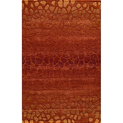 Ombre Stones Paprika Hand-Tufted Wool Rug (3'6" x 5'6")