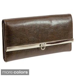 Dasein Classic Faux Leather Fold-over Checkbook Wallet