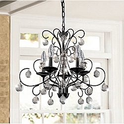 Messina 5-light Wrought Iron and Crystal Chandelier