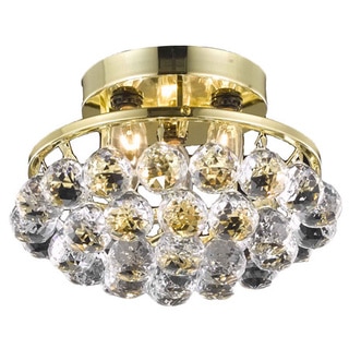 Somette Gold Three-Light Chandelier with Crystal Drops