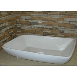 Fine Fixtures Vitreous-China White Vessel Sink (Space-Saving Design)