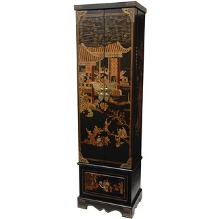 Black Lacquer Floor Jewelry Armoire (China)