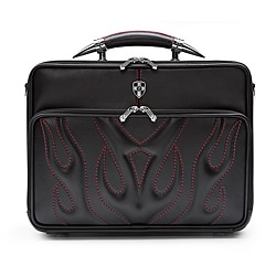 Zeyner Bullfight Leather Top-Zip 17-inch Laptop Briefcase