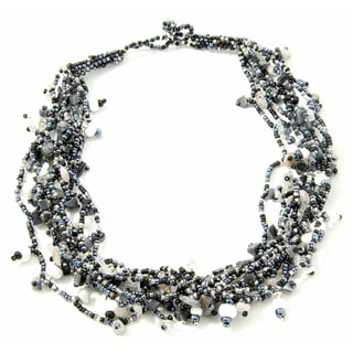 Luzy Salt and Pepper Crystal Necklace (Guatemala)