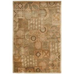 Safavieh Handmade Plaid Beige Wool Rug (5' x 8')