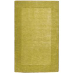 Hand-crafted Green Tone-On-Tone Bordered Ortler Wool Rug (12' x 15')
