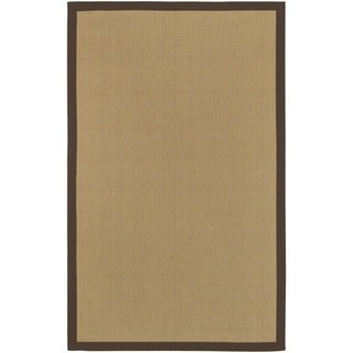 Woven Town Chocolate Sisal with Cotton Border Area Rug (5' x 7'9)