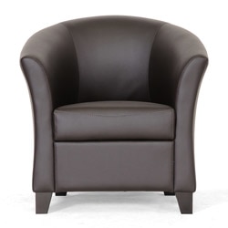 Bourke Dark Brown Leather Modern Club Chair