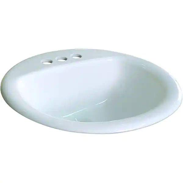 Fine Fixtures Ceramic 19-inch Drop-in Self Rimming White Bathroom Sink - 19" x 19"