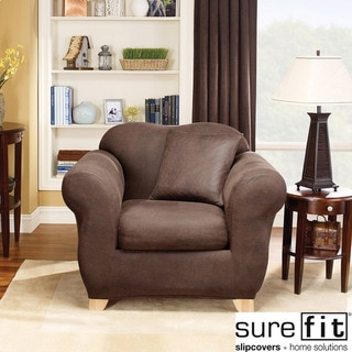 Sure Fit Stretch Leather 2-Piece Chair Slipcover