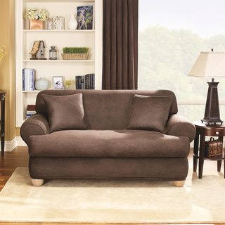 Sure Fit Stretch T-Cushion 2-piece Loveseat Slipcover