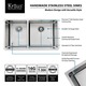 KRAUS 33 Inch Undermount 60/40 Double Bowl 16 Gauge Stainless Steel Kitchen Sink with NoiseDefend Soundproofing