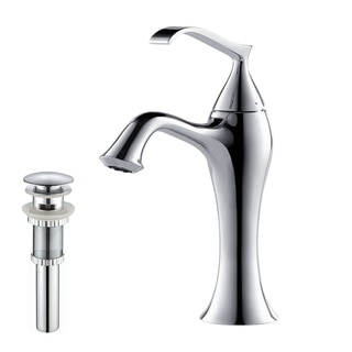 KRAUS Ventus Single Hole Single-Handle Bathroom Faucet with Matching Pop-Up Drain and Overflow in Chrome