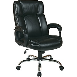 Office Star Executive Black Big Man's Chair/ Eco Leather Seat