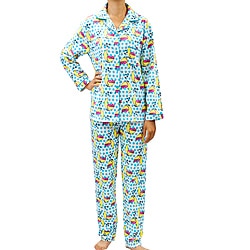 Leisureland Women's Kitty Print Pajama Set