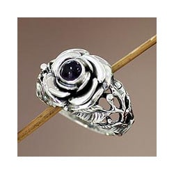 Sterling Silver 'Rose of Peace' Amethyst Ring (Indonesia)