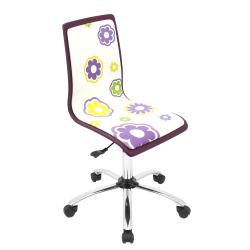 Printed Daisy Purple Computer Chair