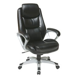 Office Star Products Executive Eco Leather Chair with Padded Arms