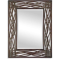Uttermost Dorigrass Distressed Mocha Rustic Metal Framed Mirror