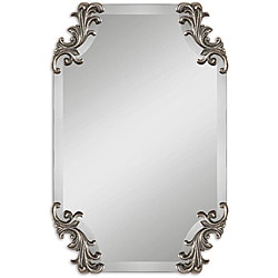 Uttermost Andretta Rococo Burnished Antique Silver Frameless Mirror