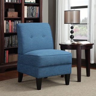 Portfolio Engle Caribbean Blue Linen Armless Chair