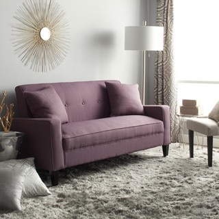 Handy Living Ellie Amethyst Purple Linen Sofa