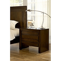 2-drawer Finger Pull Nightstand with Power Strip