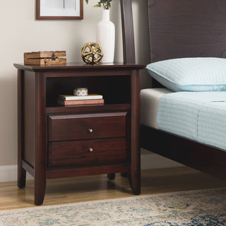 Contemporary Shaker Nightstand with Charging Station