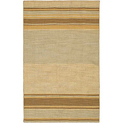 Flat Weave Grey/ Brown Wool Rug (9' x 12')