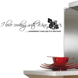 Vinyl 'I Love Cooking With Wine...' Wall Decal