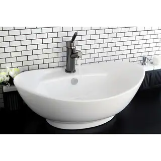 Oval Vitreous China White Bathroom Vessel Sink
