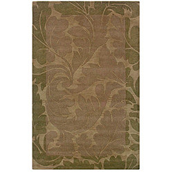 Hand-tufted Hesiod Green Wool Rug (8' x 10')