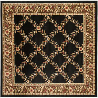 Safavieh Lyndhurst Traditional Floral Trellis Black/ Brown Rug (6'7 Square)