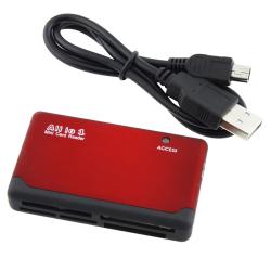 INSTEN Compact Plug and Play Red/ Black 26-in-1 USB 2.0 Memory Card Reader