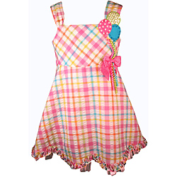 Bonnie Jean Girl's Pink Gingham Balloon Birthday Dress