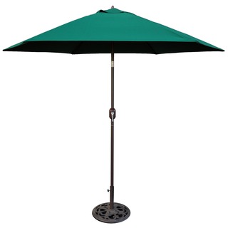 Tropishade 9 ft. Aluminum Bronze Patio Umbrella with Green Cover