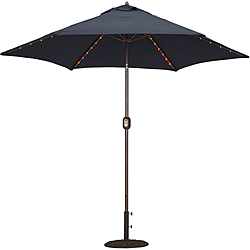 TropiShade 9-foot Navy Aluminum Bronze Lighted Market Umbrella