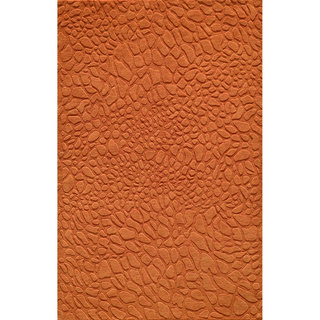 Loft Stones Tangerine Hand-Loomed Wool Rug (7'6" x 9'6")